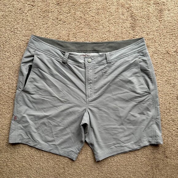 Rhone Shorts Mens 40x9 Nylon Blend Mid Rise Grey Slash Pockets Chino - Picture 1 of 11